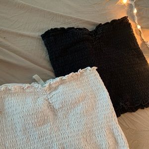 white and black crop top.